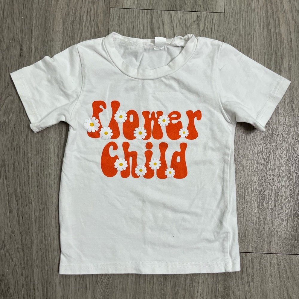 White 'Flower Child' Kids T-Shirt